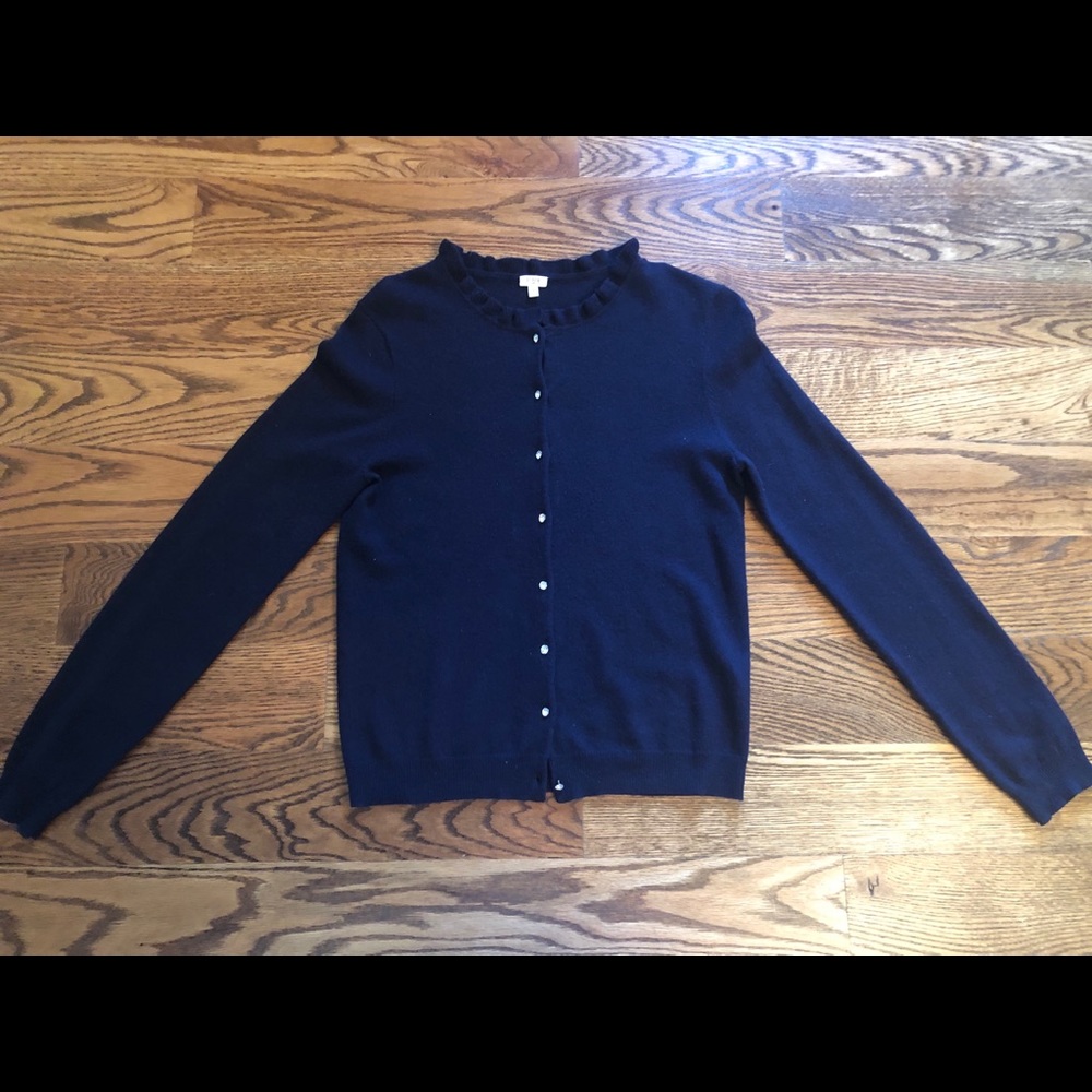 JCrew Cashmere Wool Cardigan Jeweled Buttons S